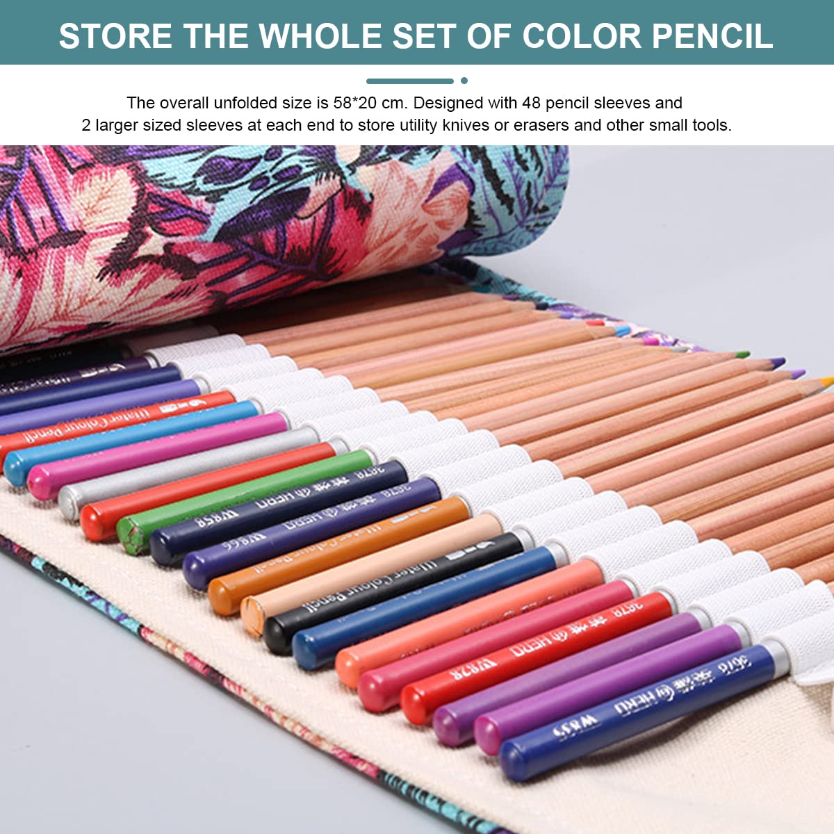 HASTHIP Canvas Pencil Wrap Case, Roll Up Pencil Pouch, Pencil Roll Wrap, Pencil Holder with 72 Slots, Aesthetics Maple Leaves Prints Roll Up Pencil Pouch Gift for Students Sketching Drawing Storage HASTHIP Canvas Pencil Wrap Case, Roll Up Pencil Pouch, Pencil Roll Wrap, Pencil Holder with 72 Slots, Aesthetics Maple Leaves Prints Roll Up Pencil Pouch Gift for Students Sketching Drawing Storage